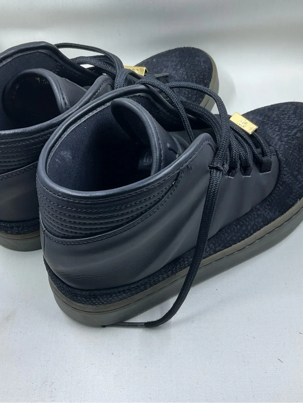 Jordan Men’s Black and Gum Mid-Top Sneakers